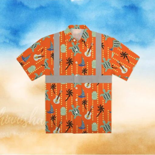 Hi Vis Aloha Shirt High Visibility Clothing Inspired By Construction Vest Turtle Orange Hi Vis Summer Gift Hi Vis Hawaiian Shirt Hi Vis Jacket Cosplay Shirts And Shorts