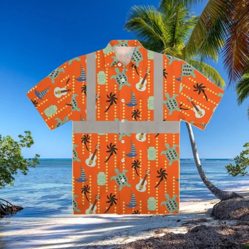 Hi Vis Aloha Shirt High Visibility Clothing Inspired By Construction Vest Turtle Orange Hi Vis Summer Gift Hi Vis Hawaiian Shirt Hi Vis Jacket Cosplay Shirts And Shorts