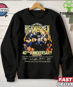 Highwaymen 40th anniversary 1985 2025 thank you for the memories signatures shirt