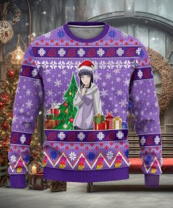 Hinata Uzumaki Anime Custom Boruto Xmas Women Mens Ugly Christmas 3D Knitted Sweater