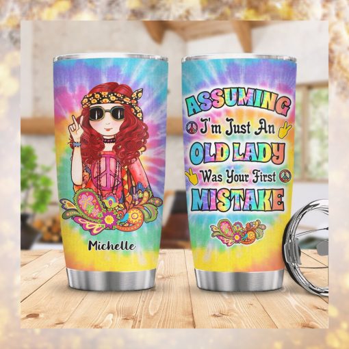 Hippie Girl Personalized Tumbler