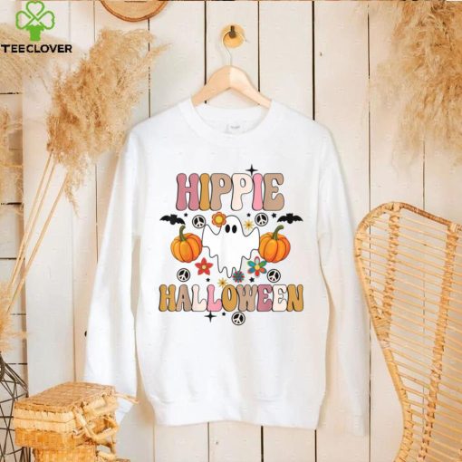 Hippie Halloween Funny Halloween With Ghost Boo Spooky T Shirt