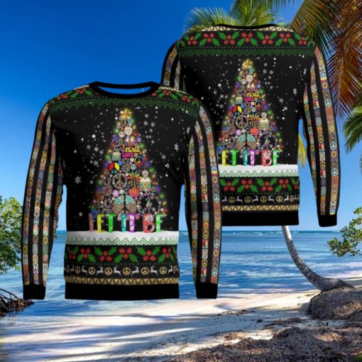 Hippie Let It Be Christmas AOP Ugly Sweater Xmas Christmas Gift