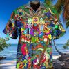 Hippie Music Electric Guitar Color Gifts Clothes Hawaiian Shirt