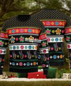 Hippie Peace Sign Ugly Christmas Sweater