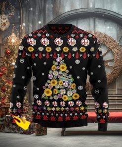 Hippie Sunflower Flower Of Life Christmas Ugly Sweater 3D