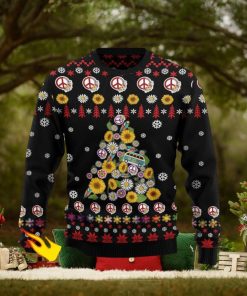 Hippie Sunflower Flower Of Life Christmas Ugly Sweater 3D