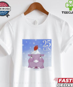 Hippo Fiona in the snow stamp 25 Cincinnati shirt