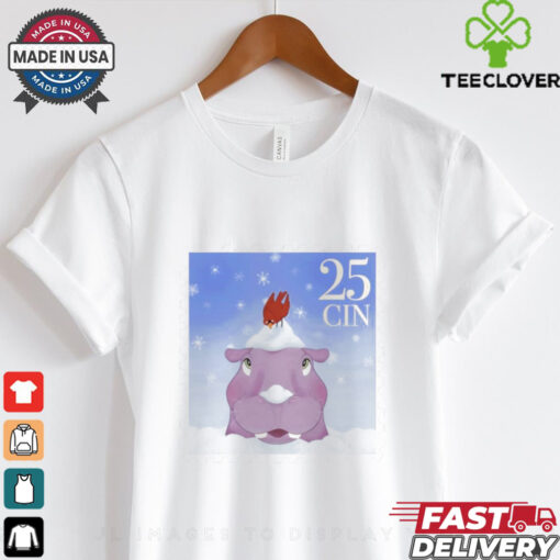 Hippo Fiona in the snow stamp 25 Cincinnati shirt