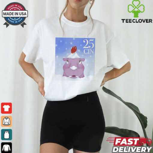 Hippo Fiona in the snow stamp 25 Cincinnati shirt