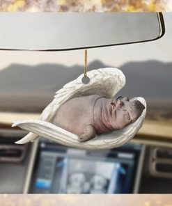 Hippo Sleeping Angel Ornament