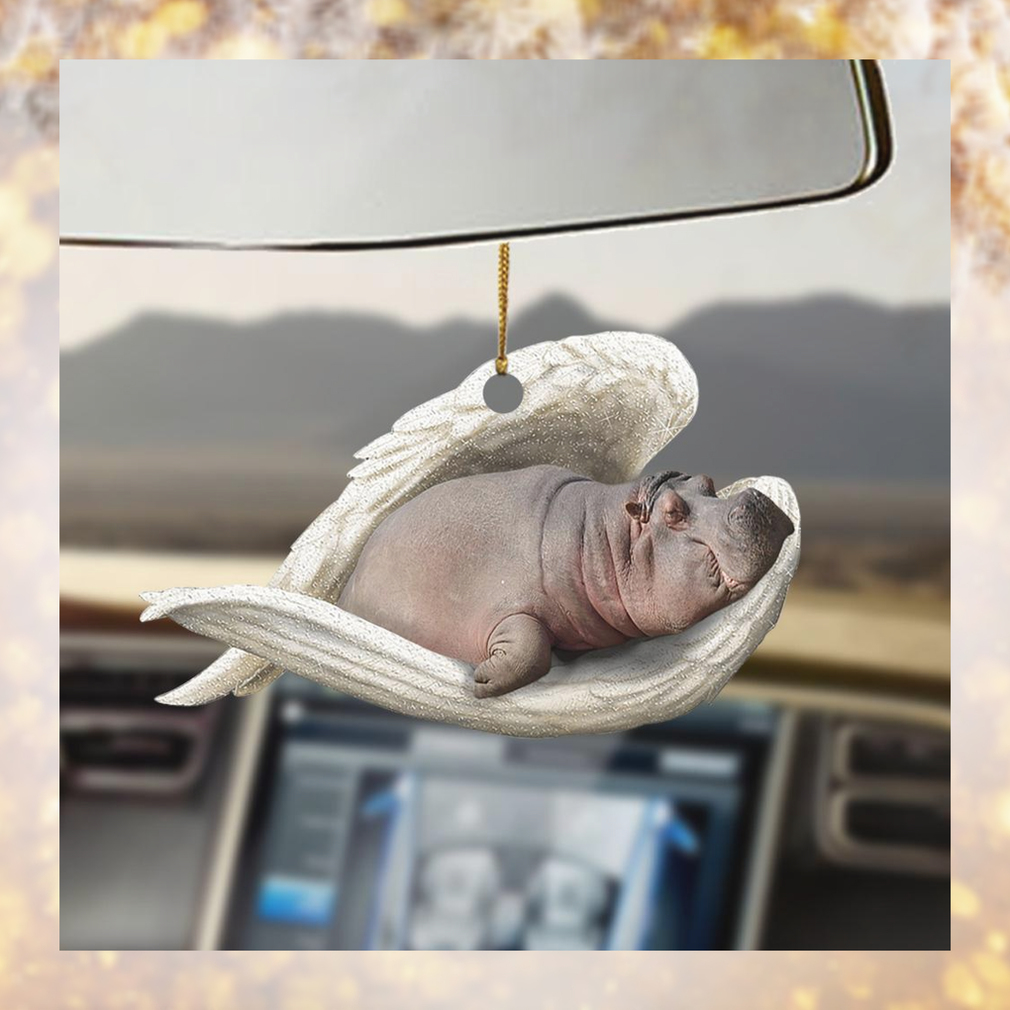 Hippo Sleeping Angel Ornament