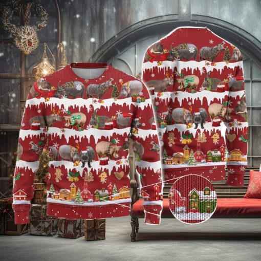 Hippo Ugly Christmas Sweater Men And Women Christmas Gift Sweater