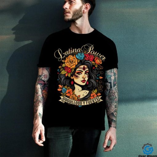 Hispanic Heritage Latina Power Flowers Women V Neck T Shirt
