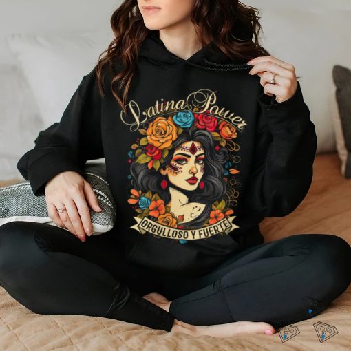Hispanic Heritage Latina Power Flowers Women V Neck T Shirt