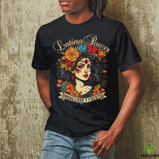 Hispanic Heritage Latina Power Flowers Women V Neck T Shirt