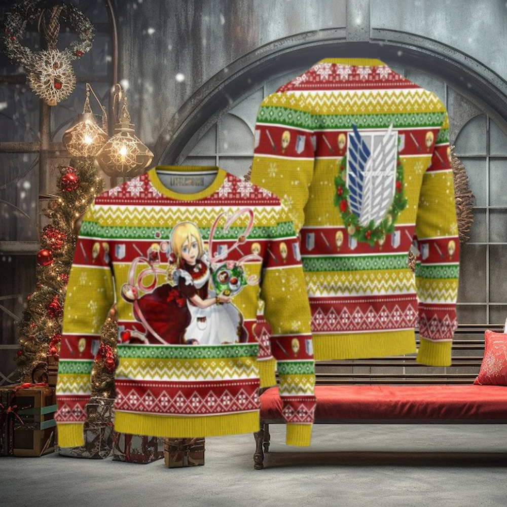 Historia Reiss Attack on Titan Anime Ugly Christmas Sweater Xmas Gift Historia Reiss Attack on Titan Anime Ugly Christmas Sweater Xmas Gift