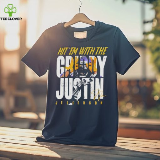 Hit em with the griddy justin Jefferson signatures 2024 hoodie, sweater, longsleeve, shirt v-neck, t-shirt