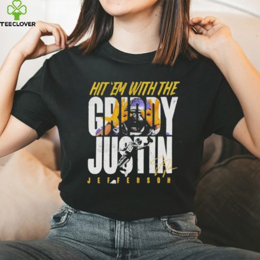 Hit em with the griddy justin Jefferson signatures 2024 hoodie, sweater, longsleeve, shirt v-neck, t-shirt