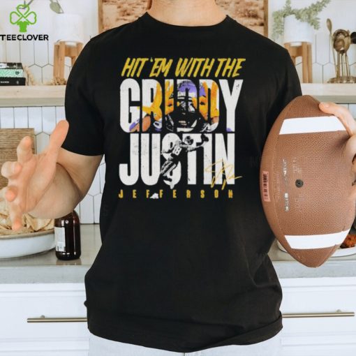 Hit em with the griddy justin Jefferson signatures 2024 hoodie, sweater, longsleeve, shirt v-neck, t-shirt