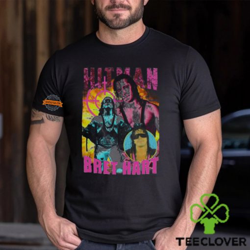 Hitman Bret Hart Three Pose Black T shirt