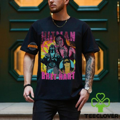 Hitman Bret Hart Three Pose Black T shirt