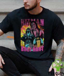 Hitman Bret Hart Three Pose Black T shirt