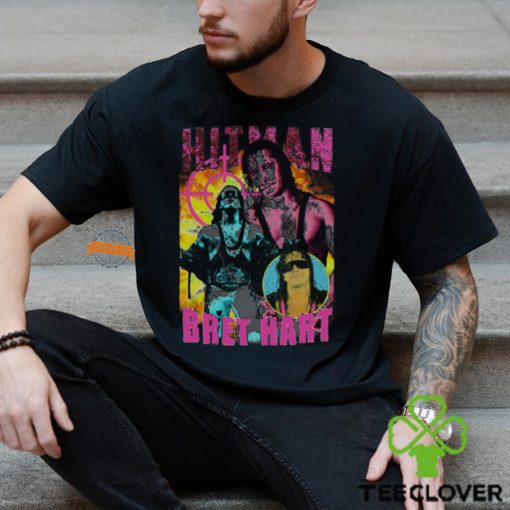 Hitman Bret Hart Three Pose Black T shirt