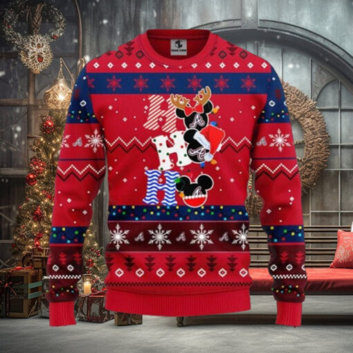 Ho Ho Ho Atlanta Braves Mickey Christmas Sweater