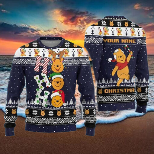 Ho Ho Ho Cute Winnie The Pooh Holiday Sweater