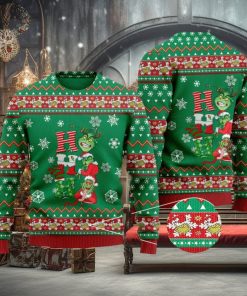 Ho Ho Ho Grinch Christmas Ugly Xmas Wool Knitted Sweater