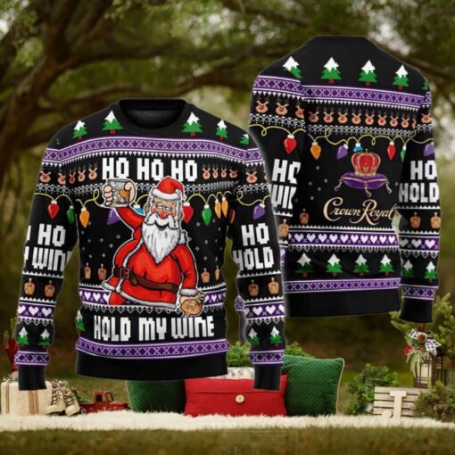 Ho Ho Ho Hold My Wine Santa Ugly Christmas Sweater
