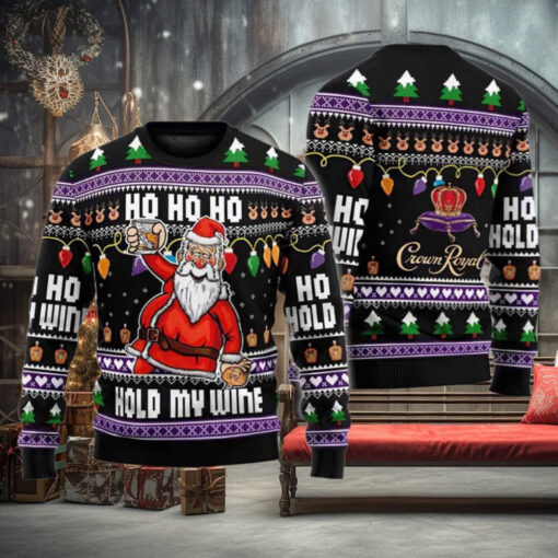 Ho Ho Ho Hold My Wine Santa Ugly Christmas Sweater