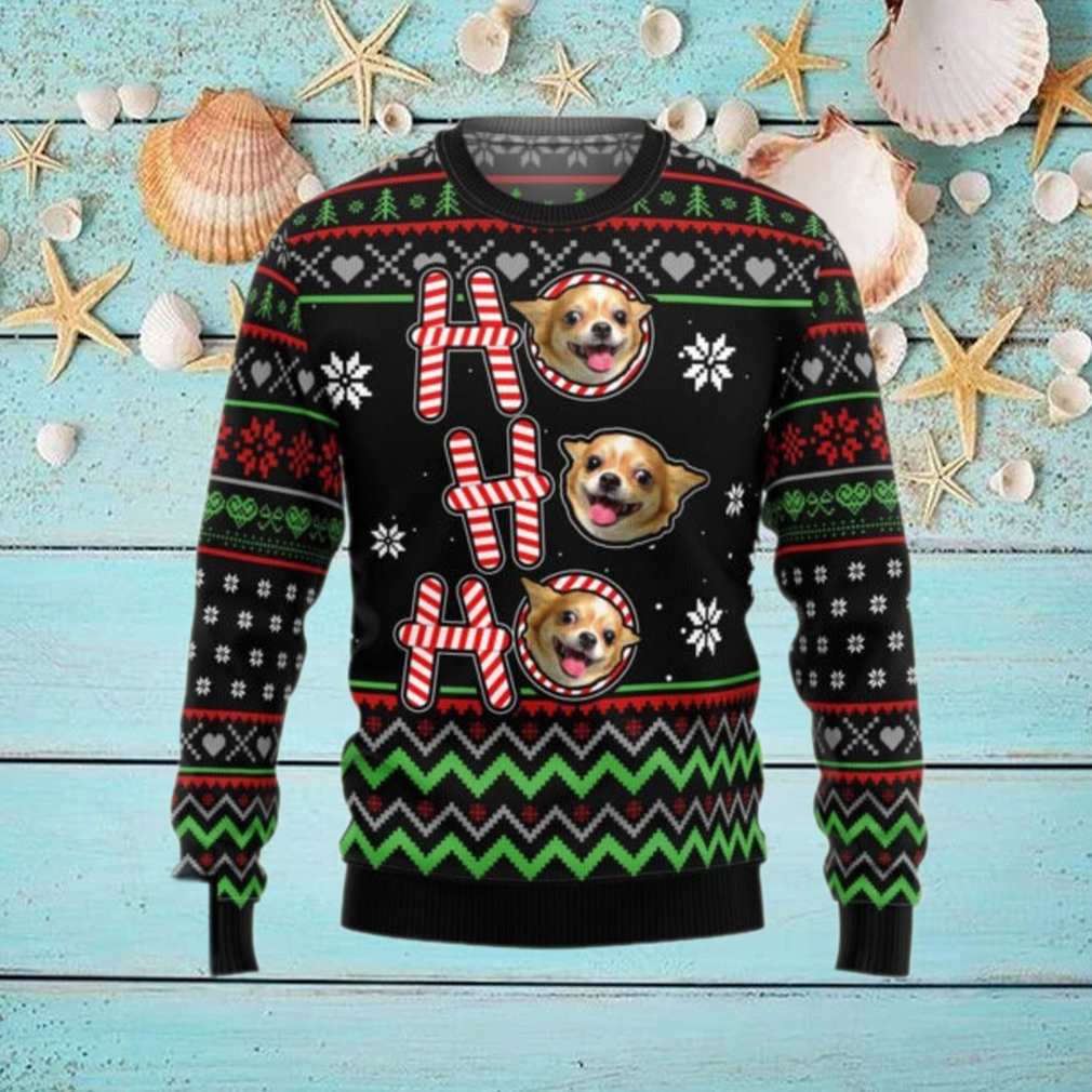 Ho Ho Ho Personalized Photo Ugly Christmas Sweater Ho Ho Ho Personalized Photo Ugly Christmas Sweater