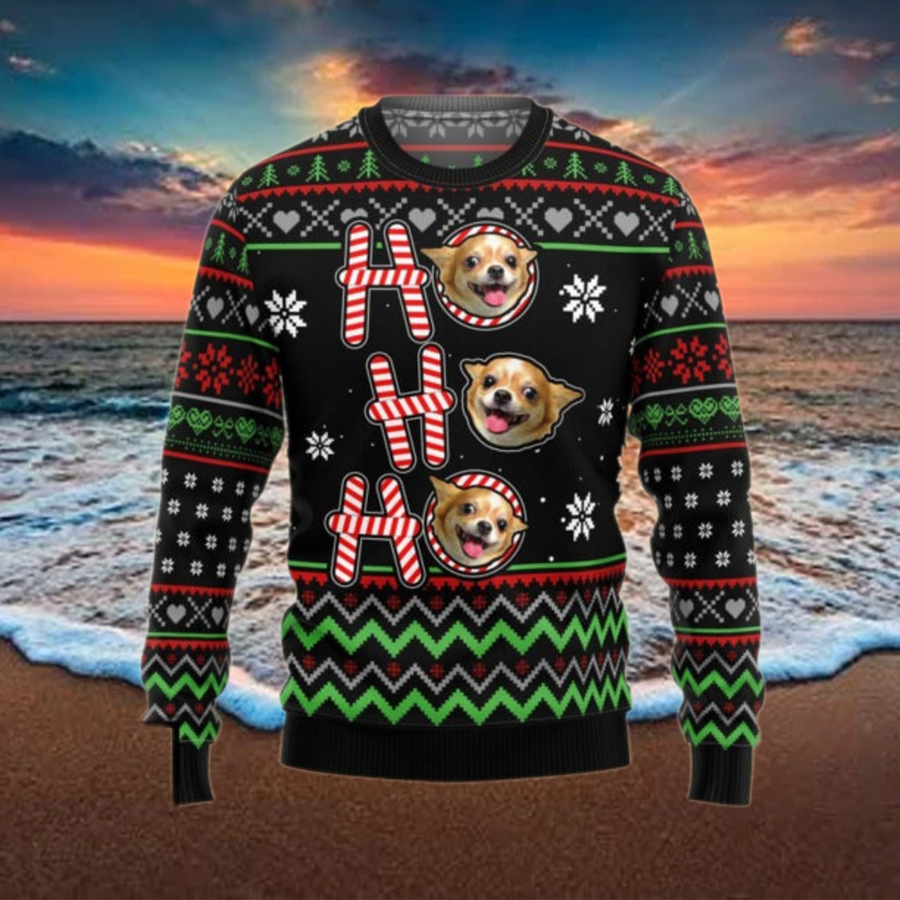 Ho Ho Ho Personalized Photo Ugly Christmas Sweater Ho Ho Ho Personalized Photo Ugly Christmas Sweater