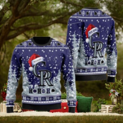 Ho Ho Ho Santa Hat Colorado Rockies Ugly Sweater Personalized