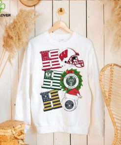 Ho Ho Ho Wisconsin Badgers, Milwaukee Bucks And Milwaukee Brewers Christmas Shirt