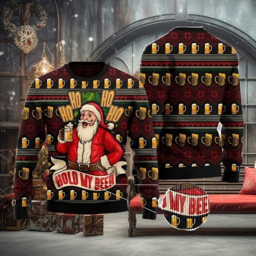 Ho Ho Hold My Beer Christmas Gift Ugly Christmas Sweater Xmas Holiday