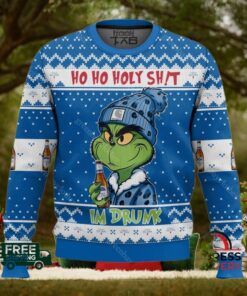 Ho Ho Holy Sh!t Im Drunk Michelob Ultra Grinch Ugly Christmas Sweater