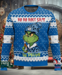 Ho Ho Holy Sh!t Im Drunk Michelob Ultra Grinch Ugly Christmas Sweater