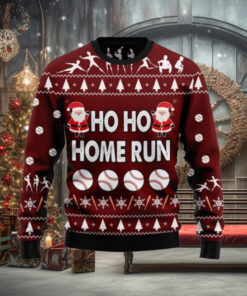 Ho Ho Home Run Ugly Christmas Sweater