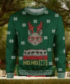 Ho Ho No Cat Christmas Ugly Sweater