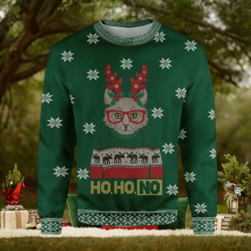 Ho Ho No Cat Christmas Ugly Sweater