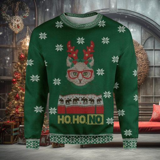 Ho Ho No Cat Christmas Ugly Sweater