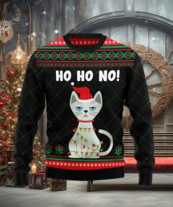 Ho Ho No Cute Cat Funny Ugly Christmas Sweater