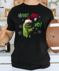Ho Ho No Cute Cat Wearing Hat   Christmas Cat Classic T Shirt