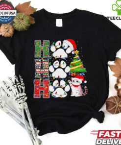 Ho ho ho cat paws Christmas shirt