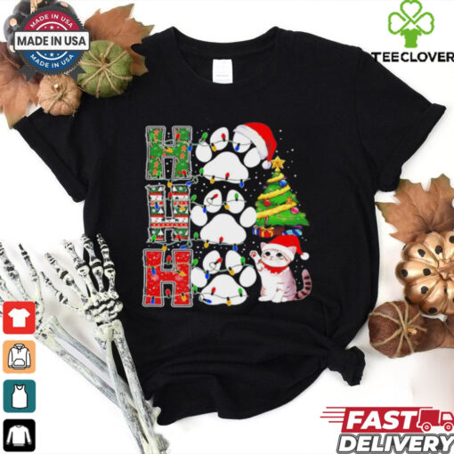 Ho ho ho cat paws Christmas shirt