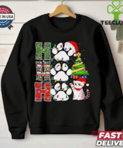 Ho ho ho cat paws Christmas shirt