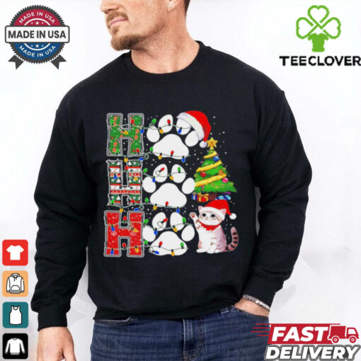 Ho ho ho cat paws Christmas shirt